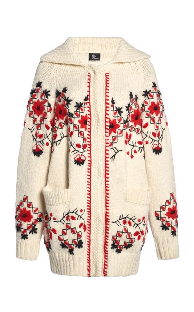Moncler Grenoble Moncler Grenoble Embroidered NylonWool Cardigan
