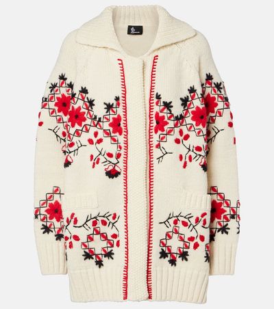 Moncler Grenoble Moncler Grenoble Embroidered wool-blend cardigan