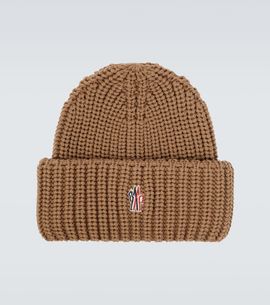 Moncler Grenoble Moncler Grenoble Logo ribbed-knit virgin wool beanie