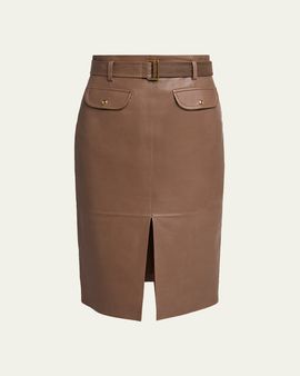 Moncler Leather Pencil Skirt