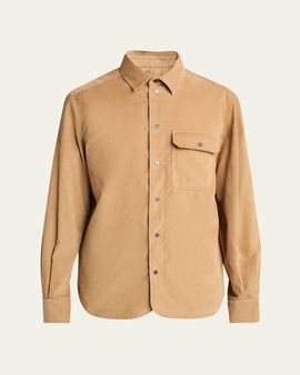 Moncler Men's Cotton-Leather Shirt Jacket