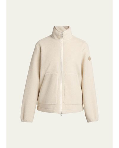 Moncler Men's Fleece Stand Collar Full-Zip Cardigan