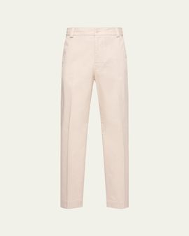 Moncler Men's Tailored Stretch Cotton Straight-Leg Pants