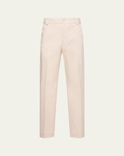 Moncler Men's Tailored Stretch Cotton Straight-Leg Pants