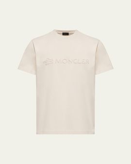 Moncler Men's Terry-Effect Logo Cotton Jersey Crewneck T-Shirt
