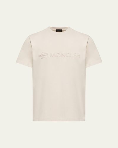 Moncler Men's Terry-Effect Logo Cotton Jersey Crewneck T-Shirt