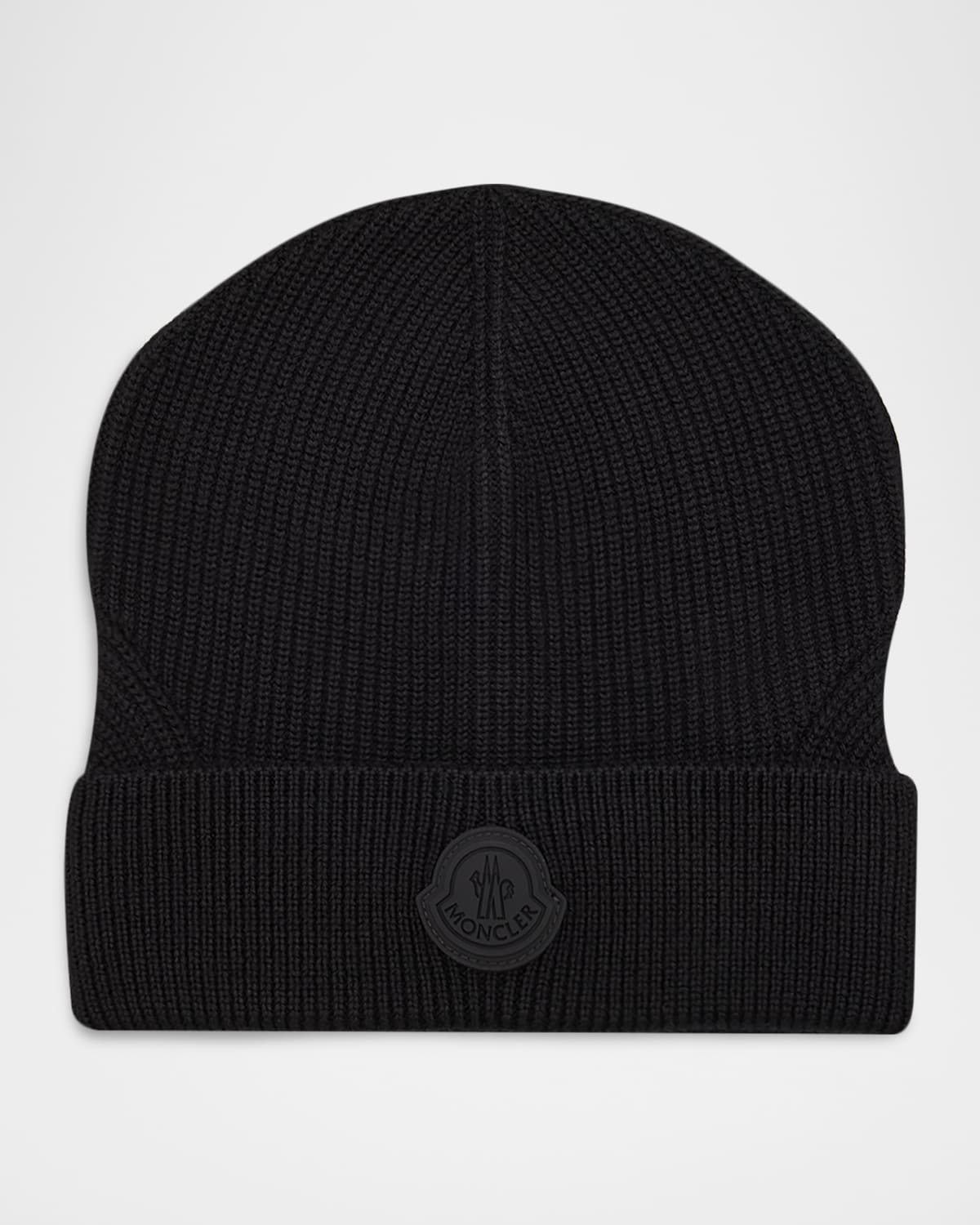 Moncler Men's Wool Beanie with Tonal Logo