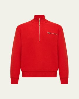 Moncler Men's Wool/Cashmere Knit Half-Zip Sweater
