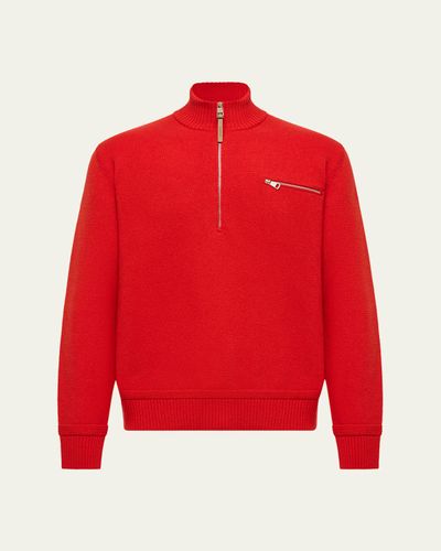 Moncler Men's Wool/Cashmere Knit Half-Zip Sweater