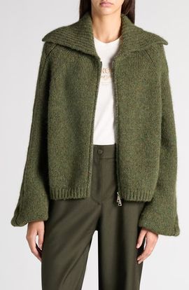 Moncler Moncler Alpaca Blend Zip Cardigan