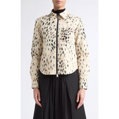 Moncler Moncler Animalier Print Zip Front Shirt