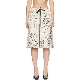 Moncler Moncler Beige Animalier Print Padded Midi Skirt