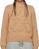 Moncler Moncler Beige Embroidered Logo Cotton Sweater - 1