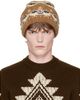Moncler Moncler Beige Knit Wool Beanie - 1