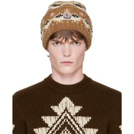 Moncler Moncler Beige Knit Wool Beanie
