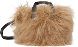 Moncler Moncler Beige Micro Caradoc Shearling Bag