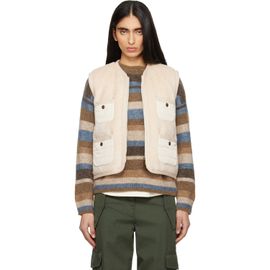 Moncler Moncler Beige Mimosas Braided Trim Teddy Down Vest