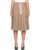 Moncler Moncler Beige Viscose & Wool Stretch Microcheck Midi Skirt - 1