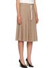 Moncler Moncler Beige Viscose & Wool Stretch Microcheck Midi Skirt - 2
