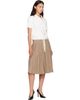 Moncler Moncler Beige Viscose & Wool Stretch Microcheck Midi Skirt - 4