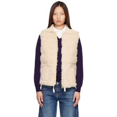 Moncler Moncler Beige Wool & Cashmere Blend Down Vest
