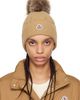 Moncler Moncler Beige Wool & Cashmere Pom Pom Beanie - 1