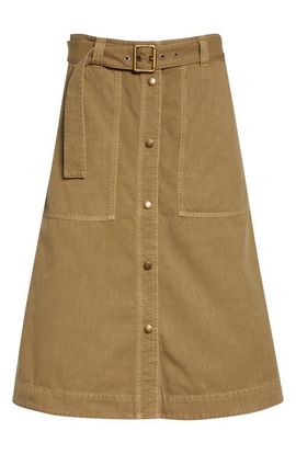 Moncler Moncler Belted Cotton A-Line Skirt