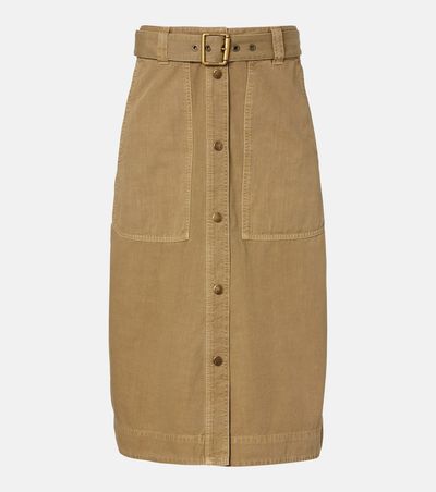 Moncler Moncler Belted denim midi skirt