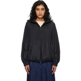 Moncler Moncler Black Anemone Pleated Hooded Jacket