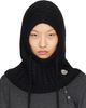 Moncler Moncler Black Cable Knit Alpaca Blend Balaclava - 1