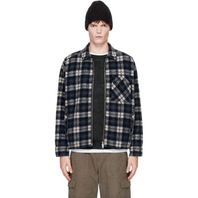 Moncler Moncler Black Check Zip Shirt