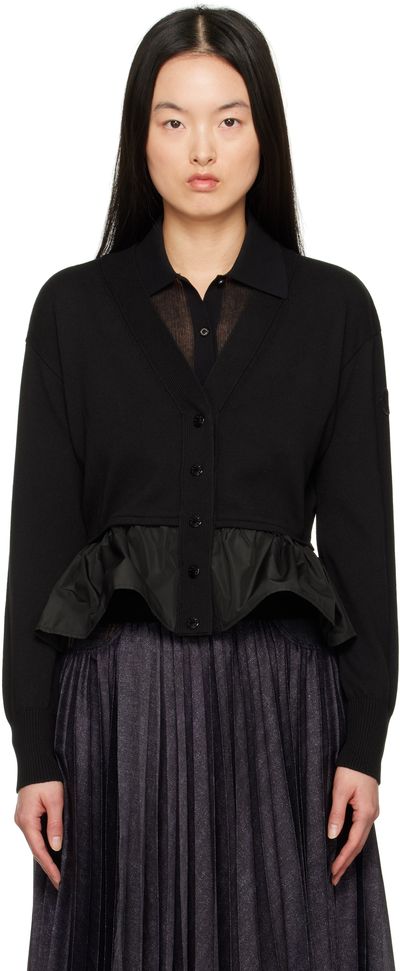 Moncler Moncler Black Cotton Cashmere & Silk Cardigan
