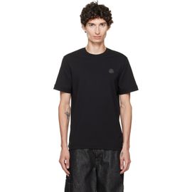 Moncler Moncler Black Double Leather Logo Cotton T-shirt