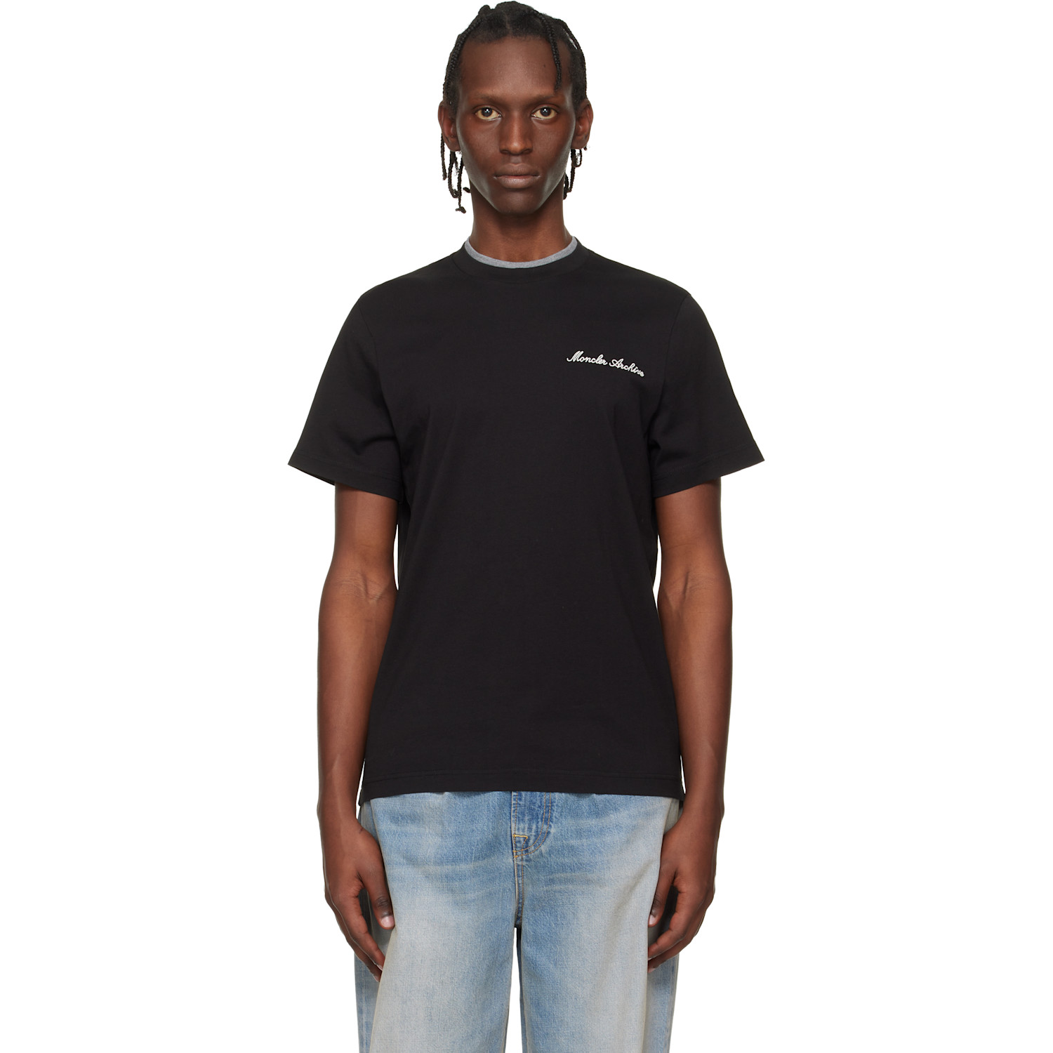 Moncler - Black Embroidered Logo Cotton T-shirt