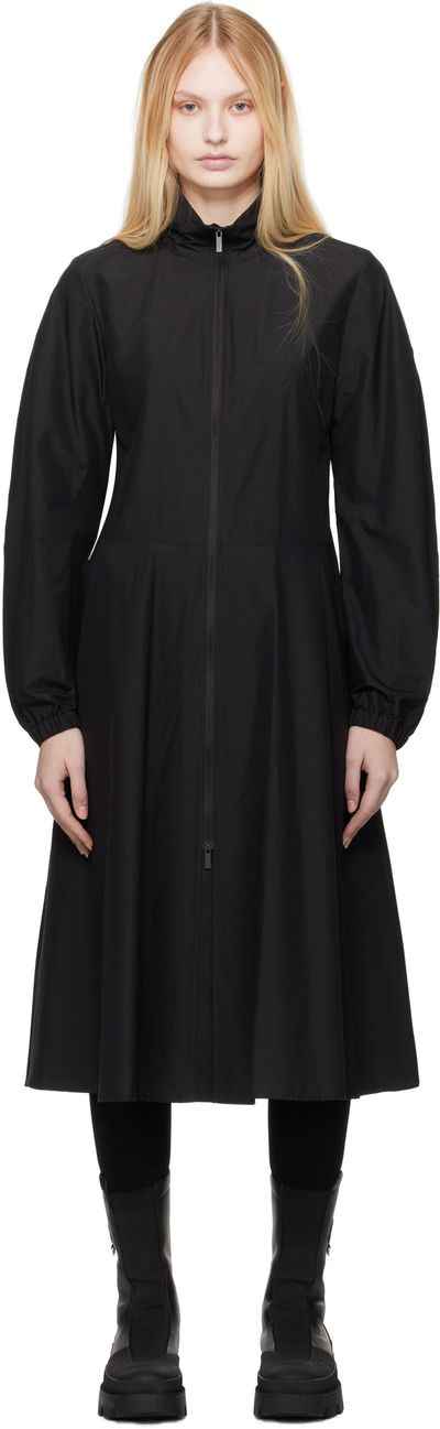 Moncler Moncler Black Front Zip Midi Dress