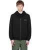 Moncler Moncler Black Logo Cotton Fleece Zip-Up Hoodie - 1