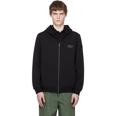 Moncler Moncler Black Logo Cotton Fleece Zip-Up Hoodie