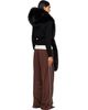 Moncler Moncler Black Long Hair Fabric Scarf - 3