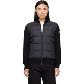 Moncler Moncler Black Padded Wool Zip-Up Down Cardigan