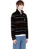 Moncler Moncler Black Striped Wool Fleece Zip Sweater - 2