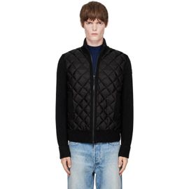 Moncler Moncler Black Wool & Nylon Down Cardigan
