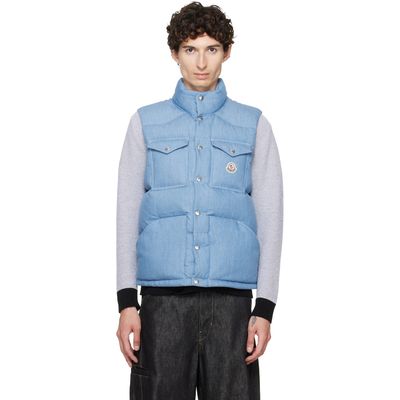 Moncler Moncler Blue Ervional Denim Down Vest