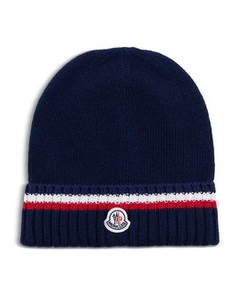 Moncler Moncler Boys' Striped Logo Beanie Hat
