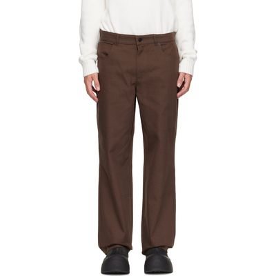 Moncler Moncler Brown Canvas Cargo Trousers