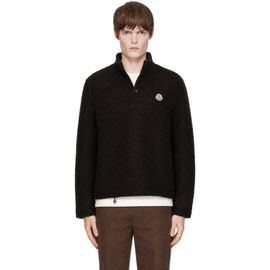 Moncler Moncler Brown Half-Button Wool Sweater