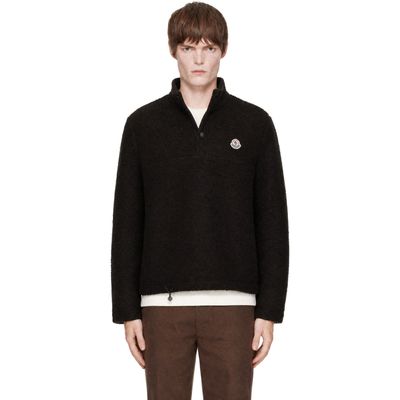 Moncler Moncler Brown Half-Button Wool Sweater