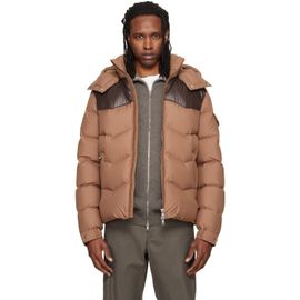 Moncler Moncler Brown Ravelis Hooded Zig-Zag Down Jacket