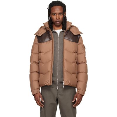 Moncler Moncler Brown Ravelis Hooded Zig-Zag Down Jacket