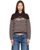 Moncler Moncler Brown Striped Wool Sweater - 1