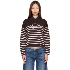 Moncler Moncler Brown Striped Wool Sweater